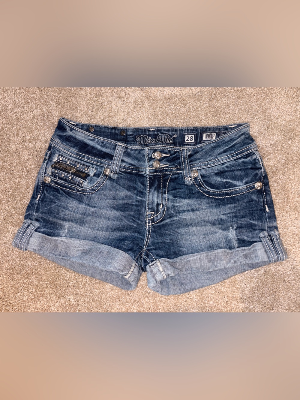 MissMe Zipper Denim Shorts